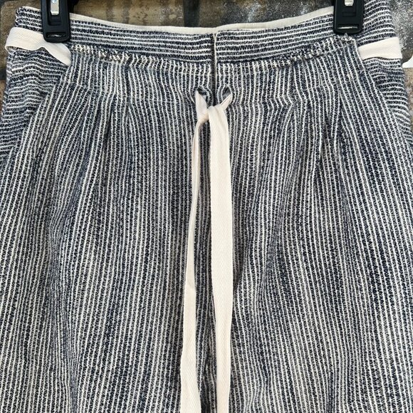 🆕 Free People | Light at Sunrise High Waisted Cropped Cotton Pants in Blue | - Picture 5 of 13